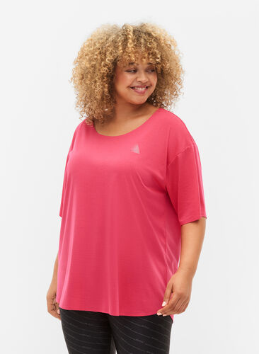 Treningsgenser med korte ermer, Azalea, Model image number 0