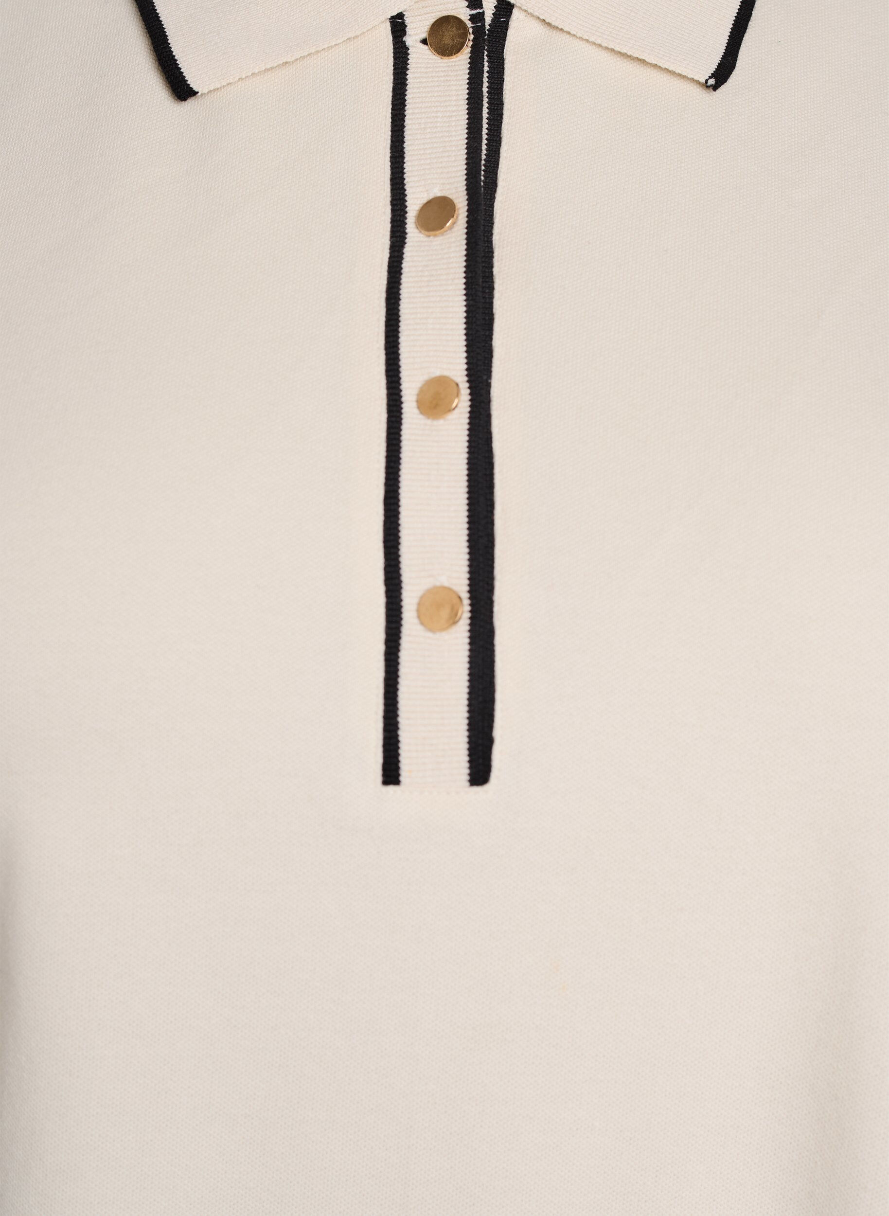 Zizzi Kortermet poloskjorte, Beige, Packshot image number 2