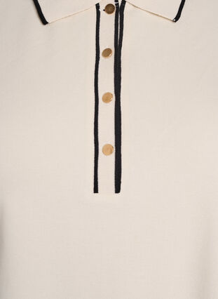 Zizzi Kortermet poloskjorte, Beige, Packshot image number 2