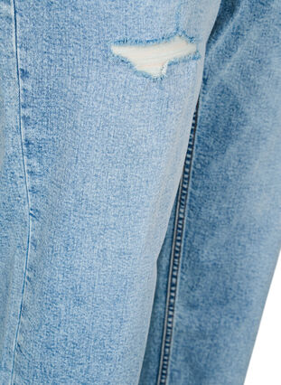 Zizzi Cropped Vera jeans med distressed detaljer, Blå, Packshot image number 3