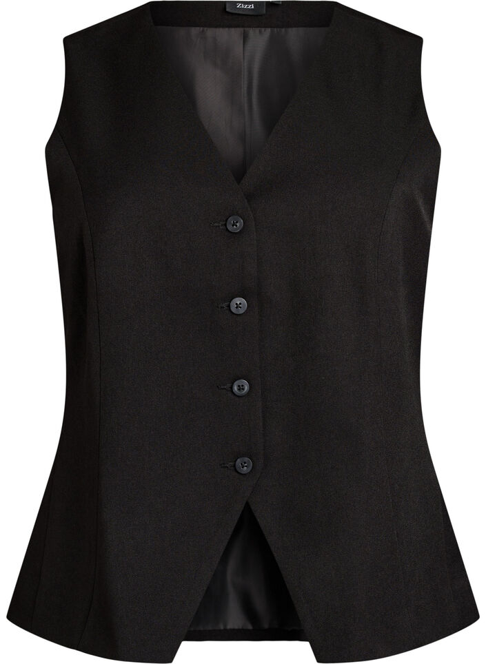 Vest med knappelukking, Svart, Packshot image number 0