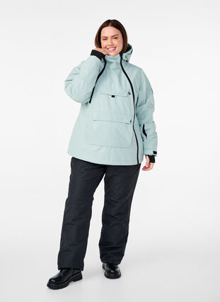 Zizzi Funksjonell skianorakk med hette, Grønn, Model image number 1