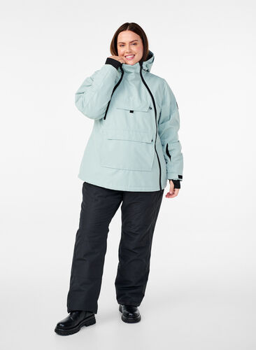 Zizzi Funksjonell skianorakk med hette, Grønn, Model image number 1