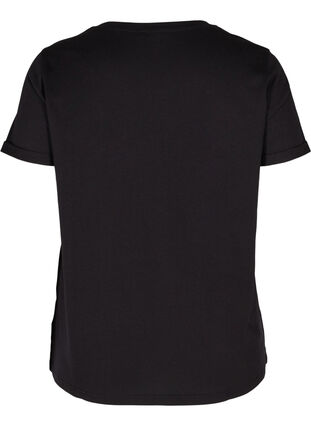T-skjorte med trykk i bomull til trening , Black Fading Square, Packshot image number 1