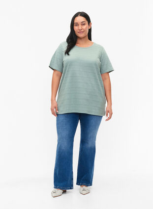 Kortermet bomull t-skjorte, Chinois Green, Model image number 2