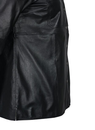 Skinnskjorte med knapper, Black, Packshot image number 3