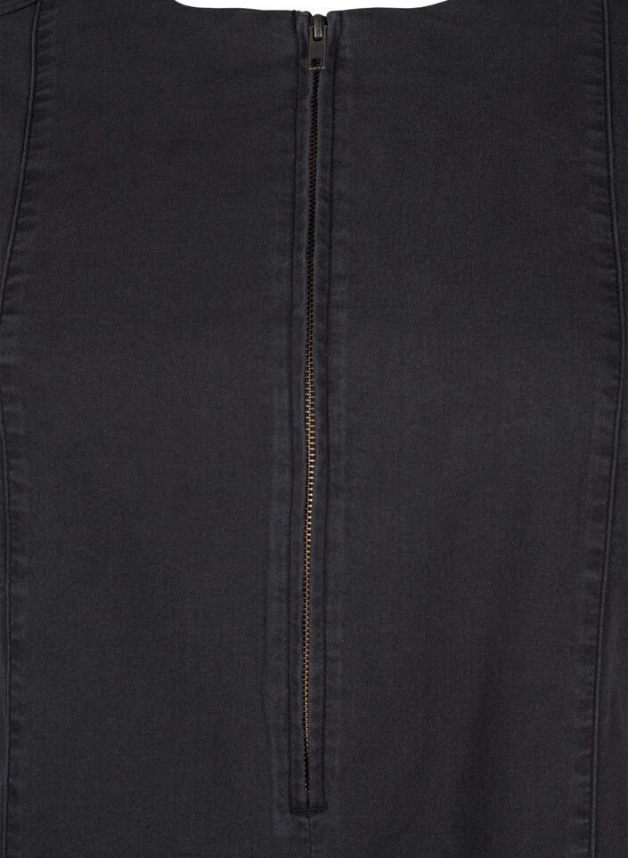 A-formet denimkjole med glidel&aring;s, Grey Washed, Packshot image number 2