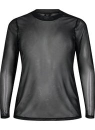 Mesh-topp med sebramønster, Black