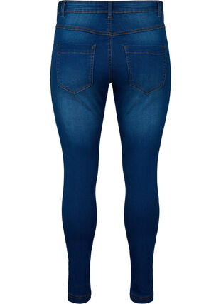 Slim fit Emily jeans med normal høyde i livet, Blue denim, Packshot image number 1
