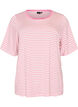 T-skjorte med TENCEL&trade; Lyocell og striper, Rosa, Packshot image number 0
