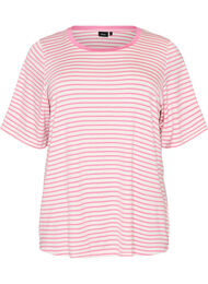 T-skjorte med TENCEL&trade; Lyocell og striper, Rosa