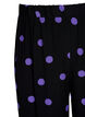 Bukser i viskose med prikker, Black w. Purple Dot, Packshot image number 2