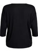 Jersey bluse med 3/4 ermer, Svart, Packshot image number 1
