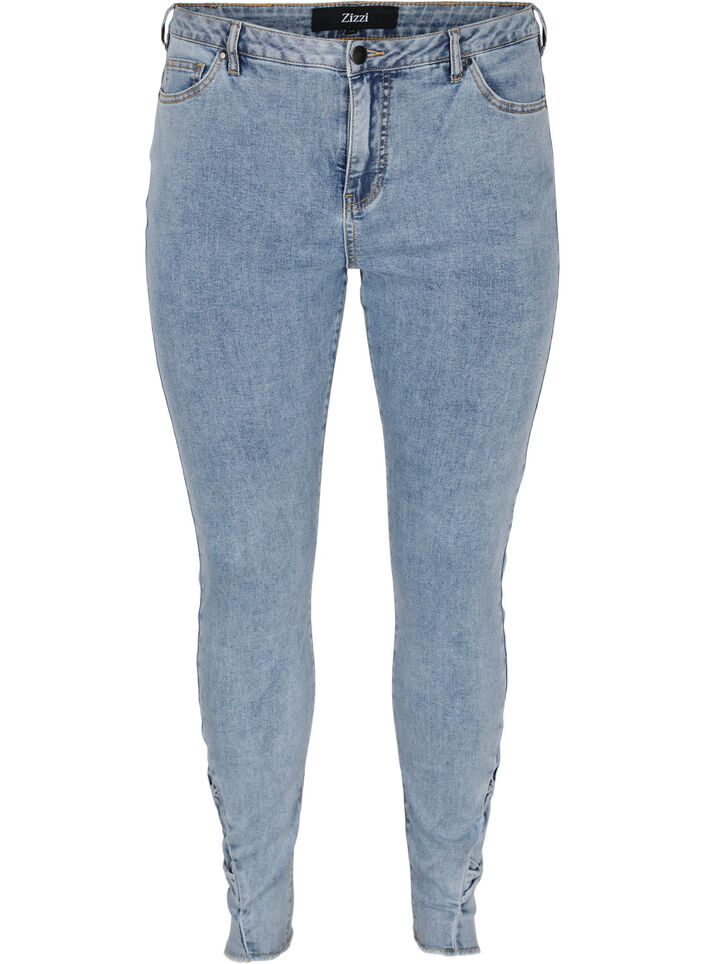 Cropped Amy jeans med sløyfer, Light blue, Packshot image number 0