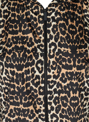 Sportsjakke med leopardmønster og hette, Leopard Print, Packshot image number 2