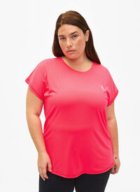 Kortermet trenings-T-skjorte, Neon Diva Pink, Model
