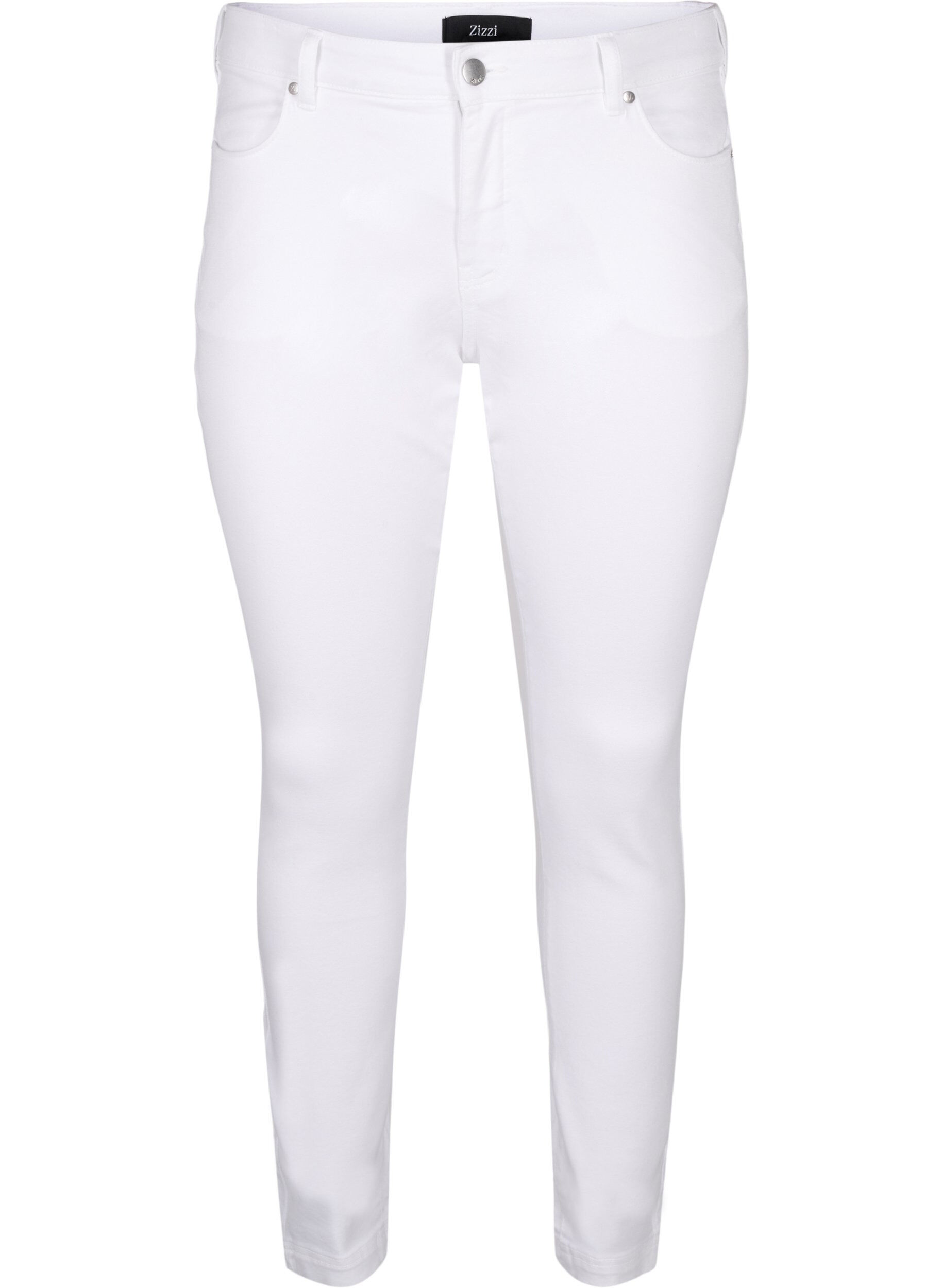 Zizzi Viona jeans med normal midje, Hvit, Packshot image number 0