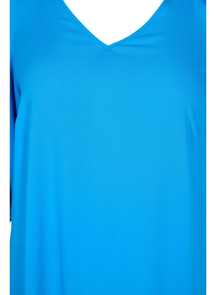 Kjole i viskose med V-hals, Indigo Bunting, Packshot image number 2