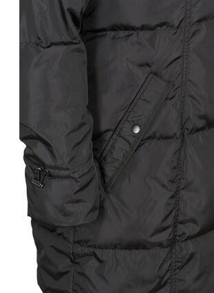 Vinterjakke med avtakbar hette, Black, Packshot image number 3
