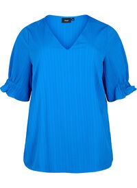 Stripete bluse med 1/2 ermer