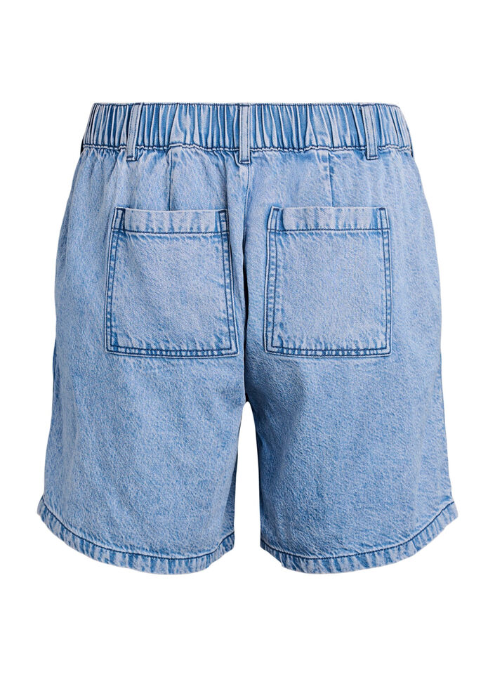 L&oslash;se denimshorts med h&oslash;y midje, Bl&aring;, Packshot image number 1