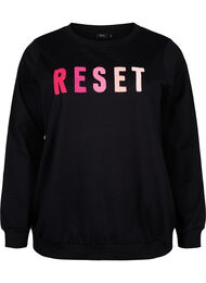Sweatshirt med tekst, Black W. Reset