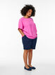 Kortermet bluse med rund hals, Rosa, Model image number 1