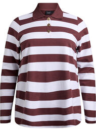 Stripete poloskjorte med lange ermer, Deep M. W. White