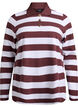 Stripete poloskjorte med lange ermer, Mørk Bordeaux, Packshot image number 0