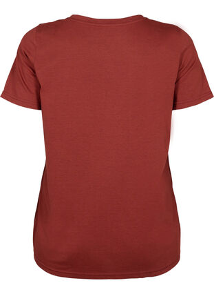 Kortermet T-skjorte med V-hals, Fired Brick, Packshot image number 1