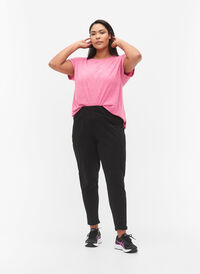 Ensfargede bukser i bomull, Black, Model