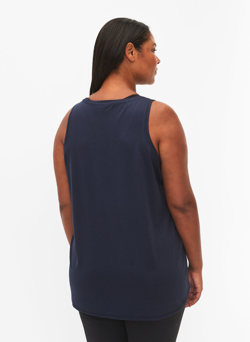 Trenings-topp med v-hals, Blå, Model image number 2