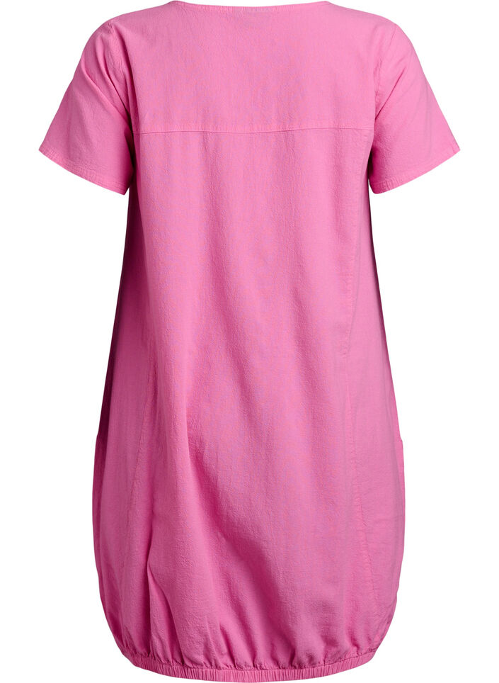 Kortermet kjole i bomull, Rosa, Packshot image number 1