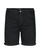Tettsittende dongerishorts med høy midje, Black, Packshot image number 0