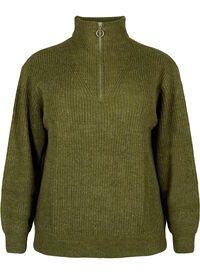 FLASH - strikket genser med høy hals og glidelås