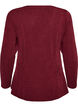 Jersey bluse med ribbet tekstur og A-linje passform, R&oslash;d, Packshot image number 1