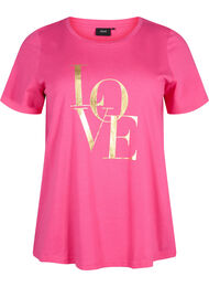 T-skjorte i bomull med gullfarget tekst, R.Sorbet w.Gold Love