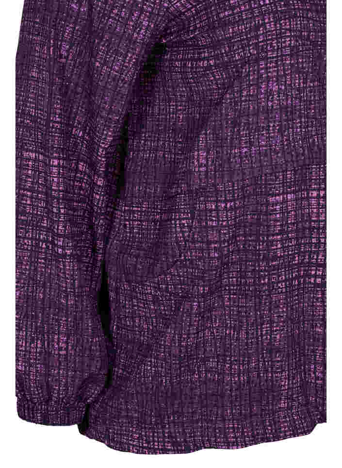 Treningsanorakk med glidelås og lommer, Square Purple Print, Packshot image number 3