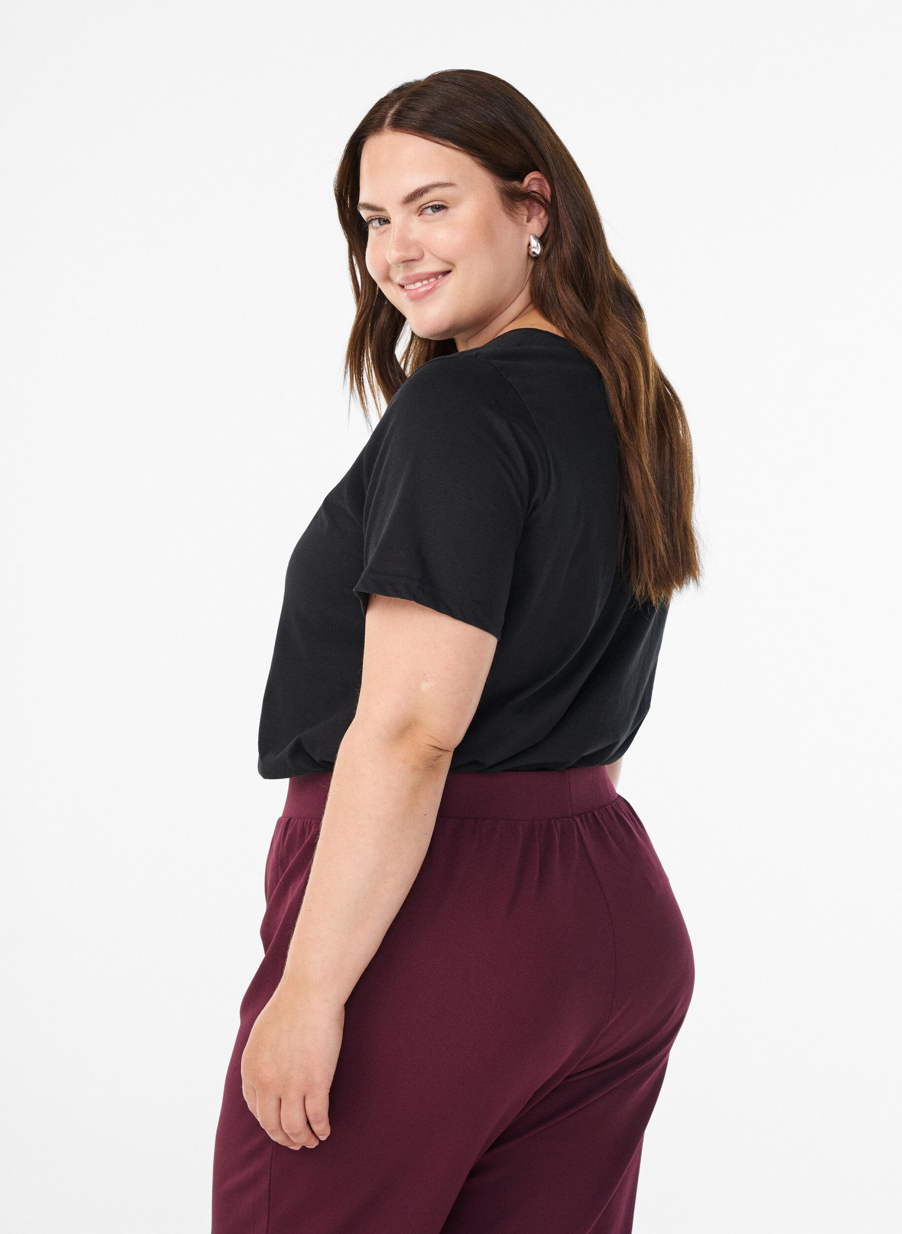 Zizzi FLASH - T-skjorte med trykk, Svart, Model image number 2