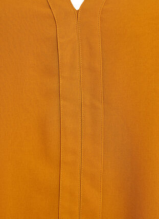 Zizzi Bluse med gjennomsiktige ermer og smockdetaljer, Pumpkin Spice, Packshot image number 2