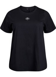 T-skjorte med dekorative detaljer, Black w. Cut Out