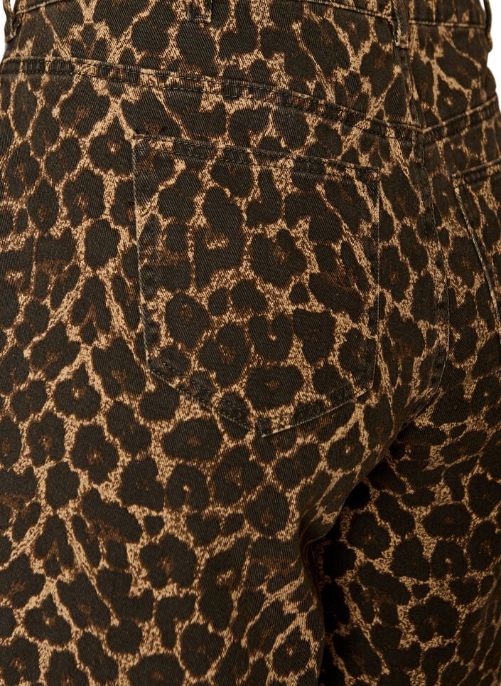 Leopardm&oslash;nstret denim Bermudashorts, Brun, Packshot image number 3