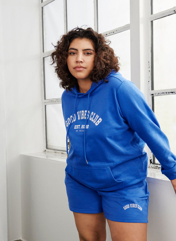 Joggeshorts med lommer, Dazzling Blue, Image