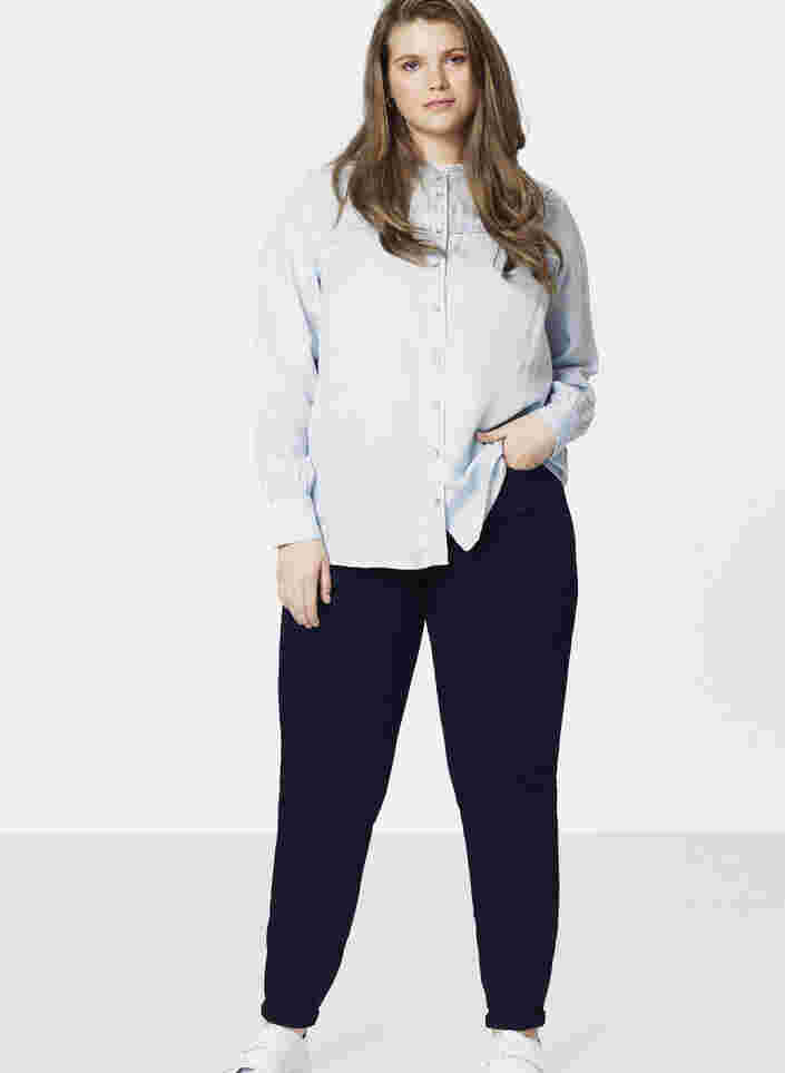 Super slim Amy jeans med høyt liv, Dark blue, Model image number 1