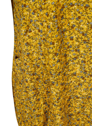 Kortermet viskosekjole med mønster, Yellow Ditsy Flower, Packshot image number 3