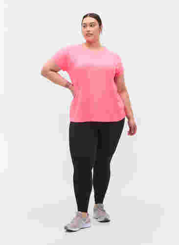 Ensfarget t-skjorte til trening, Neon pink, Model image number 3