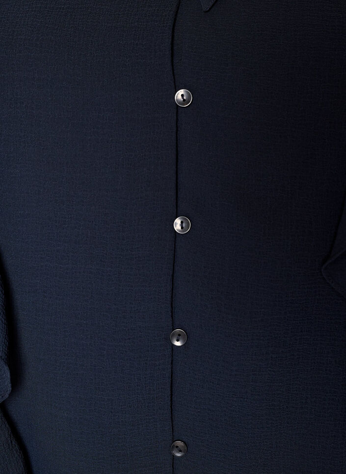 Gjennomsiktig bluse med volanger og knyte-lukking, Bl&aring;, Packshot image number 2