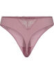 Mikrofiberstring med blonder, Rosa, Packshot image number 1