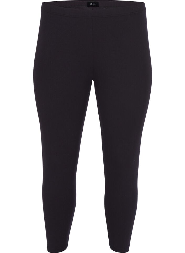 Basisleggings i viskose med 3/4-lengde, Svart, Packshot image number 0