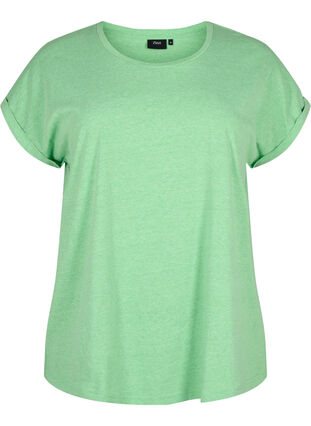 Neonfarget T-skjorte i bomull, Neon Green, Packshot image number 0